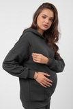 Спортивный костюм для беременных и кормящих 14627 темно-серый