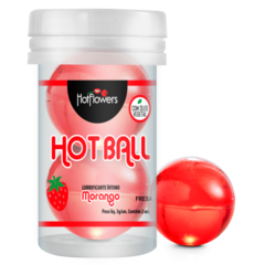 Лубрикант AROMATIC HOT BALL на масляной основе в виде двух шариков (аромат клубники)
