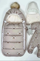 Зимний комплект на выписку "Пушинка принт" (model.30)