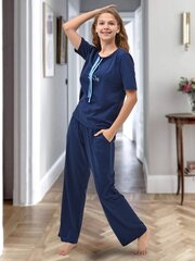 Брючная пижама Smile с завязками цвет синий