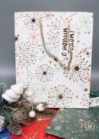 Пакет подарочный S вертикальный, НГ  Пакет подарочный S вертикальный, НГ