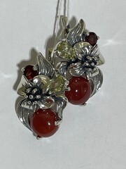 Магнолия(серьги из серебра)