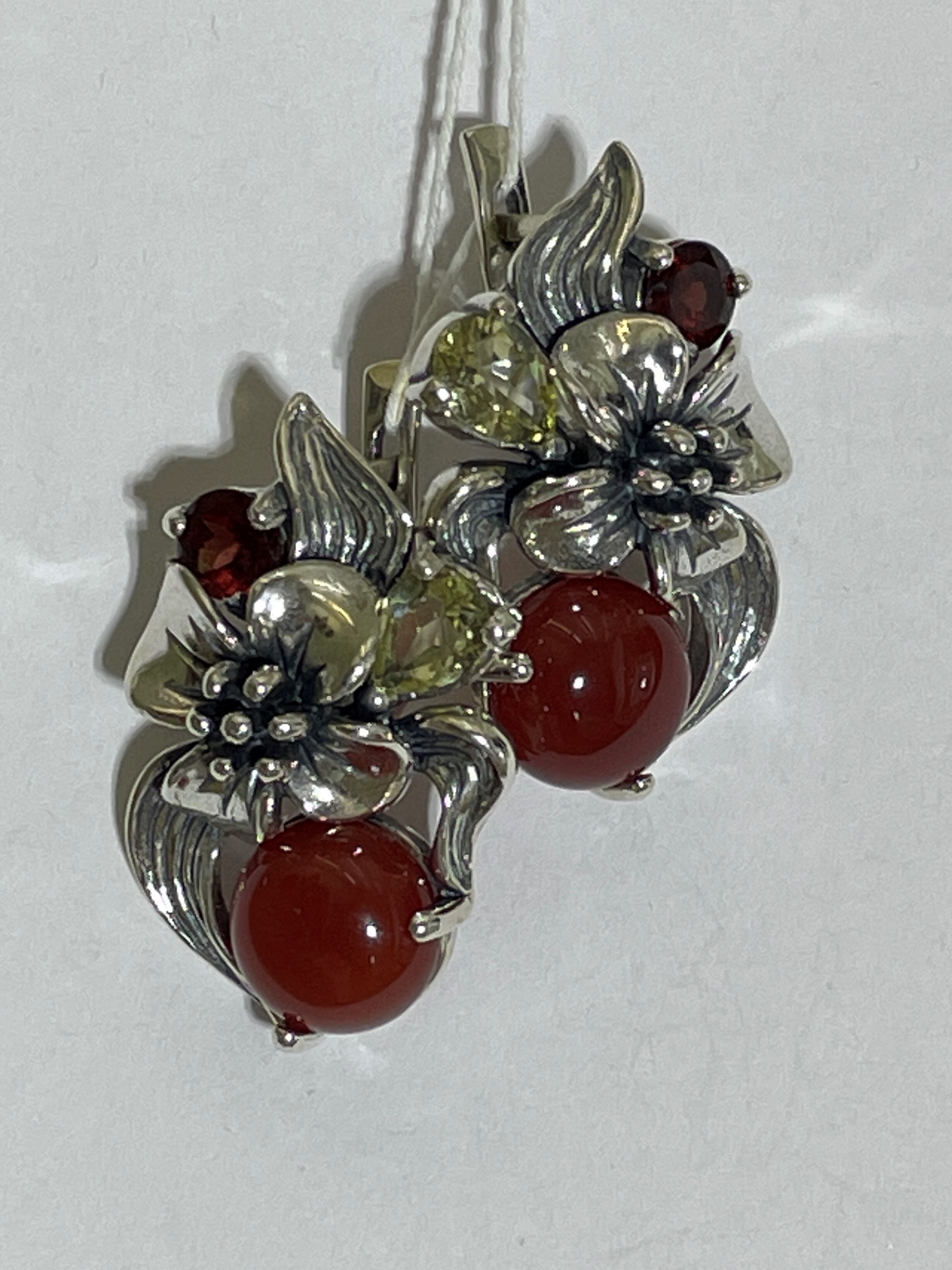 Магнолия(серьги из серебра)