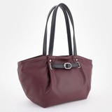 Сумка Саломея 341 гладкий бордо + черный