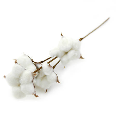 Ветка искусственная, Хлопок, 4 коробочки, 36 см, 1 шт.