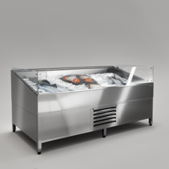 Витрина для выкладки рыбы на льду с принудительным охлаждением Finist VFg/1250