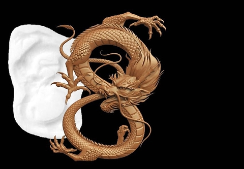 Силиконовый молд № 0312-Дракон правый