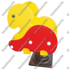 Детская качалка на пружине для игровых площадок "Желтый Динозаврик"