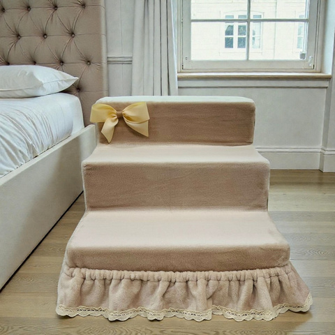 2043 Лесенка с рюшей, светло-бежевая