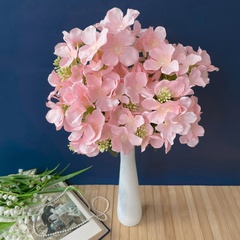 Гортензия искусственная, букет 7 веток - 7 голов, цвет нежно розово-персиковый, 37 см, набор 2 букета