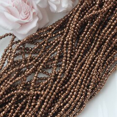 Гематин гематит, граненый шарик, 3 мм, шоколад, 1 нить, ГМ092