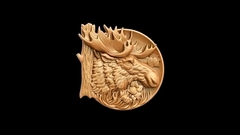 Силиконовый молд Лось (медальон) № 0473