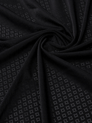 Микрофибра бельевая ажурная матовая эластичная черная