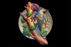 Силиконовый молд Дятел (медальон) № 0468 -м