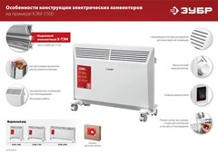 ЗУБР ПРО серия 1.5 кВт, электрический конвектор, Профессионал (КЭП-1500)