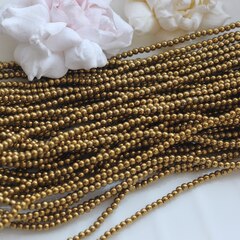 Гематин гематит, круглые бусины, 3 мм, бронза, 1 нить, ГМ040