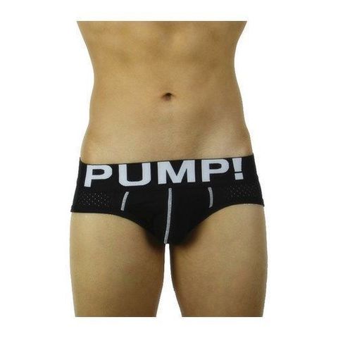 Мужские трусы брифы в сетку черные Pump Touchdown Brief Black PM3-M214