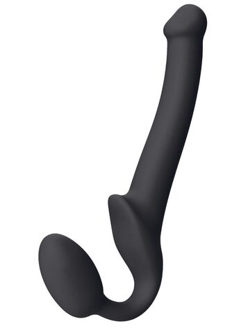 Черный безремневой страпон Silicone Bendable Strap-On S - Strap-on-me 6012833