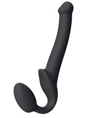 Черный безремневой страпон Silicone Bendable Strap-On S - 