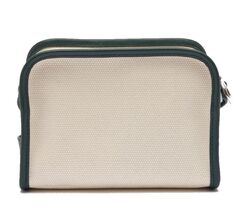 Lacoste Tennis Style Textile Shoulder Bag - beige/green