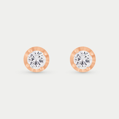 Серьги пусеты золото 585 с фианитами