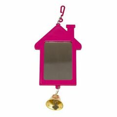 Homepet зеркало для птиц избушка с колокольчиком рубиновое 5 см х 7 см