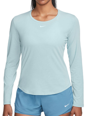 Женская теннисная футболка   Nike Dri-Fit One Luxe Lon Sleeve Top - ocean bliss/reflective silver