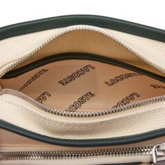 Lacoste Tennis Style Textile Shoulder Bag - beige/green