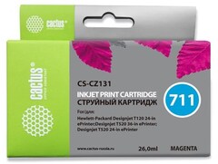 Картридж струйный Cactus CS-CZ131 №711 пурпурный (26мл) для HP DJ T120, T520, 530