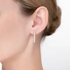 Серьги ЗМЕИ с английским замком из золота 585 пробы с фианитами