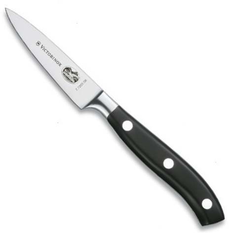 Нож кухонный кованый Victorinox, 8 см, чёрный (7.7203.08)