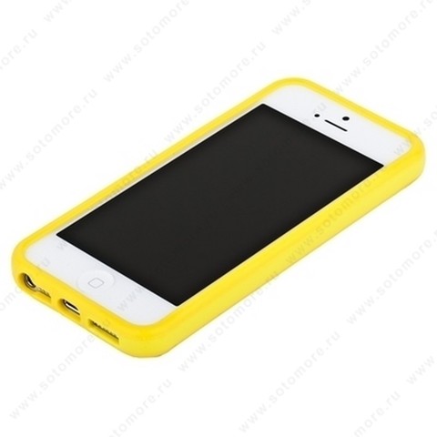 Бампер для iPhone 5C с полосой желтый с желтой
