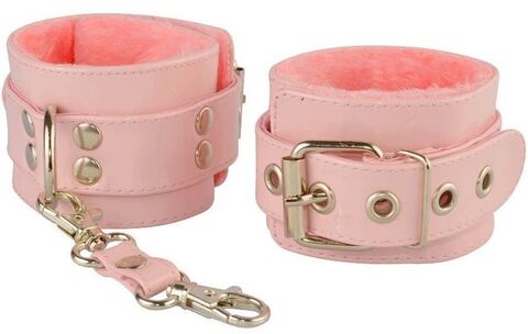 Нежно-розовые наручники с меховым подкладом - Sitabella BDSM accessories 5010-040