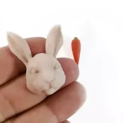 1273 Молд силиконовый. Кролик и морковка. Молд для изготовления куклы (ватной игрушки)