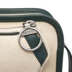 Lacoste Tennis Style Textile Shoulder Bag - beige/green