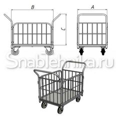 Тележка платформенная с сетчатыми бортами и складывающимися ручками ТС РС 5 (700х1200) К-200 (550кг)