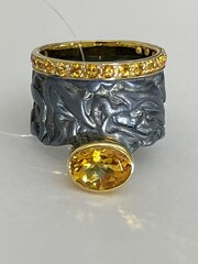Цитрин 691 (кольцо из серебра)