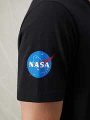 Футболка Alpha Industries Nasa Worm Logo Tee Black (Черная)