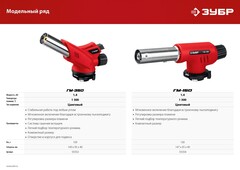 ЗУБР ГМ-350, 1300°C, газовая горелка с пьезоподжигом на баллон с цанговым соединением (55553)