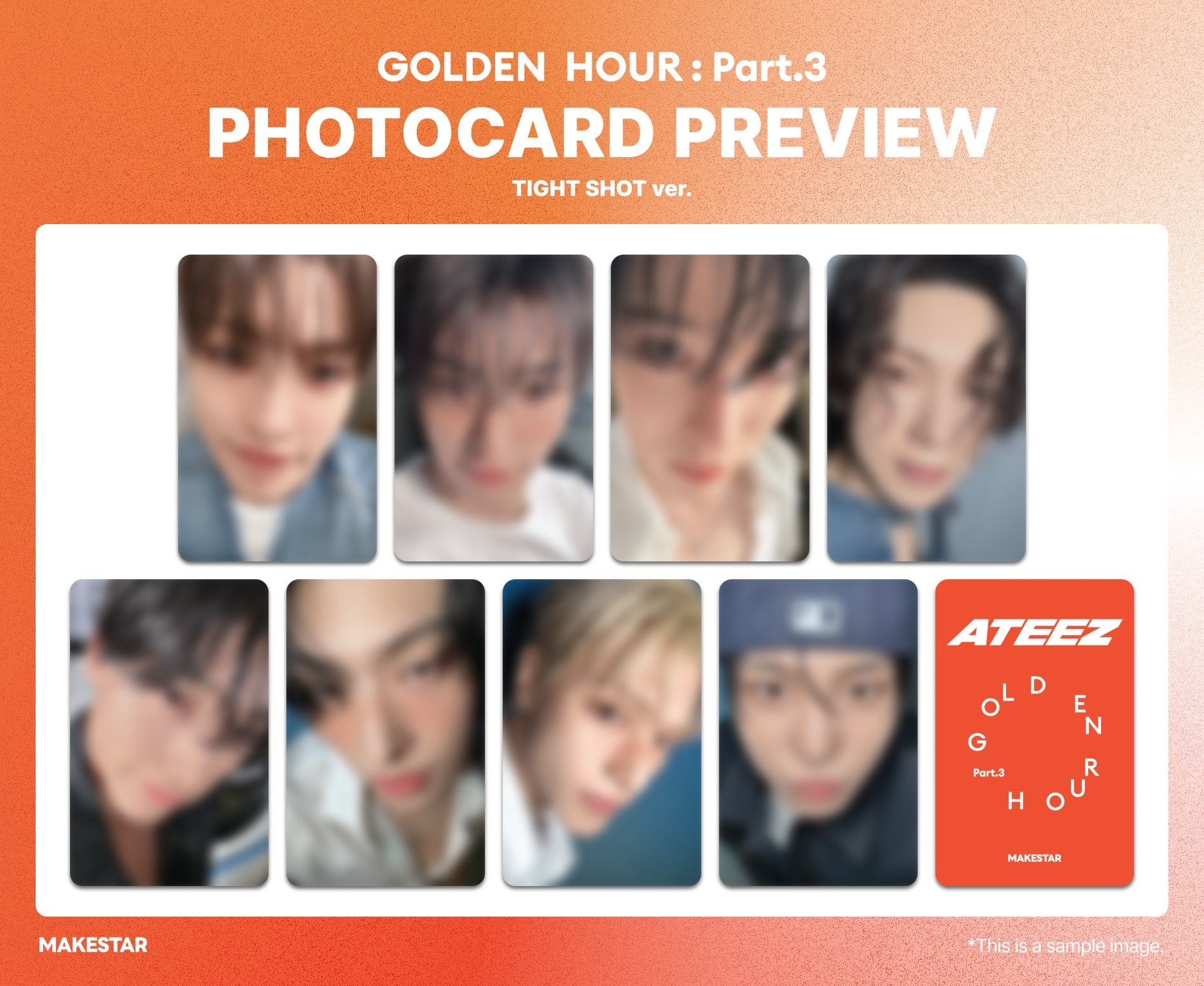 Ateez Official Photocard - GOLDEN HOUR : Part.3 In Your Fantasy Makestar POB