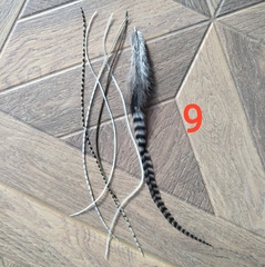 Перья петуха в волосы 25-30 см. 6 шт. (натуральный)