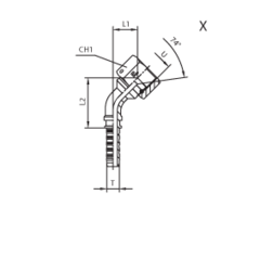 Фитинг DN 50 JIC (Г) 2.1/2 (45) (штифтованная гайка) CAST