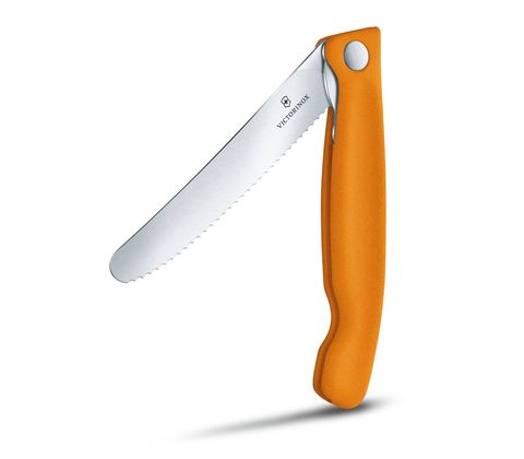 Нож кухонный складной Victorinox Classic, 110 mm, Wavy Edge, Orange (6.7836.F9B)