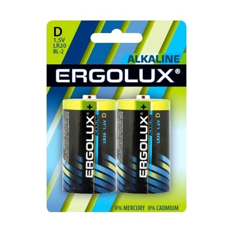 Э/п Ergolux LR20 Alkaline BL-2  12/96