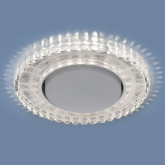 Встраиваемый точечный светильник с LED подсветкой Elektrostandard 3035 GX53 SL/WH зеркальный/белый