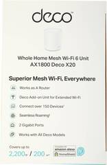 TP-Link Deco X20(1-pack) Домашняя Mesh Wi-Fi 6 система AX1800, до 574 Мбит/с на 2,4 ГГц + до 1201 Мбит/с на 5 ГГц
