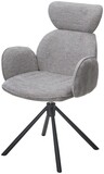 Стул VARDY 360 град.поворот. Brego-07 Серый, ткань/ 7525-180 Серый, велюр/Черный