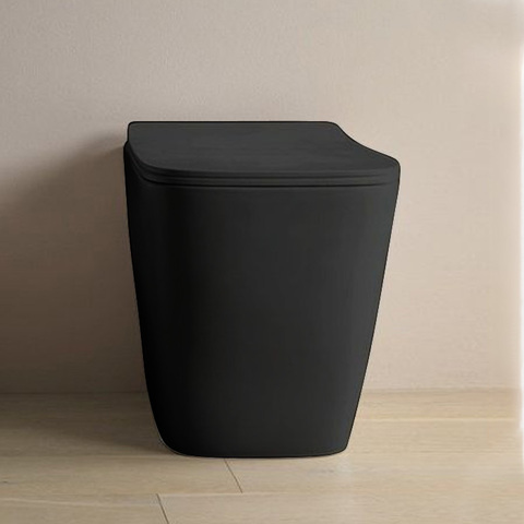 ASV004 17 00 Artceram A16 Унитаз напольный, 52,5х36см, безободковый, слив универсальный, с крепежом, цвет: черный матовый