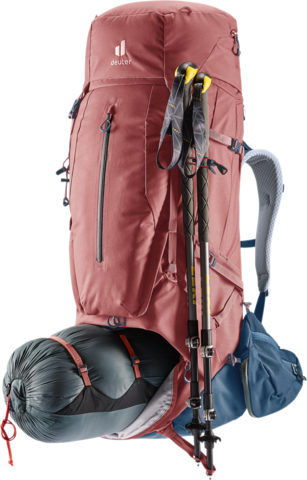 Картинка рюкзак туристический Deuter Aircontact X 60+15 SL Redwood-Ink - 7