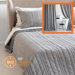 Комплект штор и покрывала АССТЕР (арт. BL10-460-03) - серый